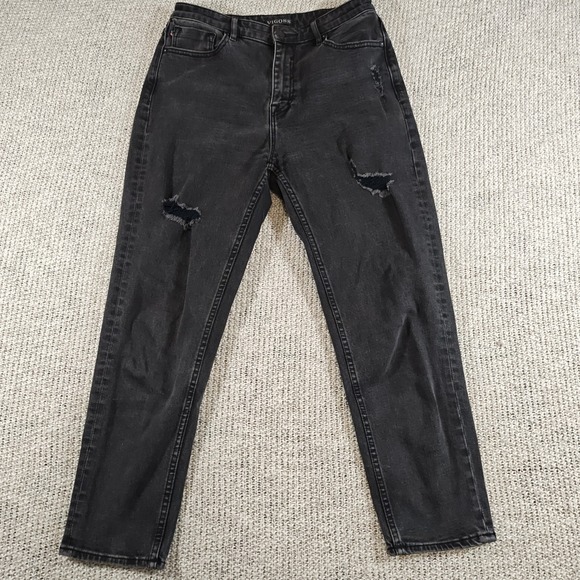 Vigoss Friday Jeans Women's 28x26‎ Black Tapered Boyfriend High Rise Fits 28x24 - Picture 1 of 10